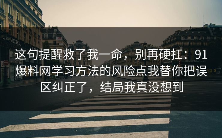 这句提醒救了我一命，别再硬扛：91爆料网学习方法的风险点我替你把误区纠正了，结局我真没想到